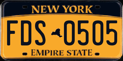 NY license plate FDS0505