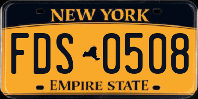 NY license plate FDS0508