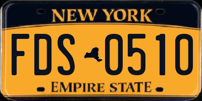 NY license plate FDS0510