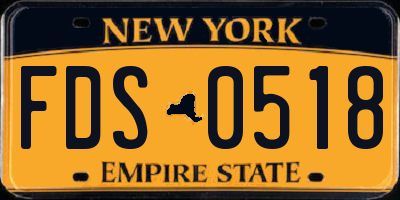 NY license plate FDS0518