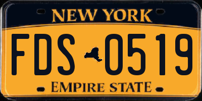 NY license plate FDS0519