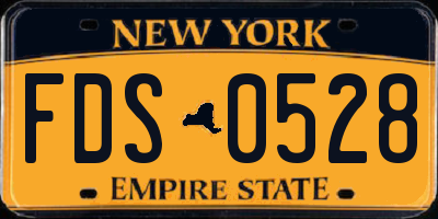 NY license plate FDS0528