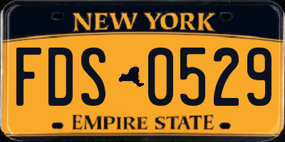 NY license plate FDS0529