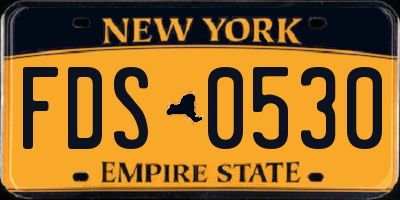 NY license plate FDS0530