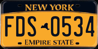 NY license plate FDS0534