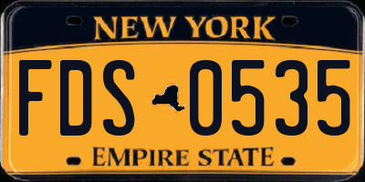 NY license plate FDS0535