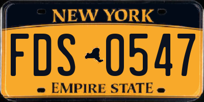 NY license plate FDS0547