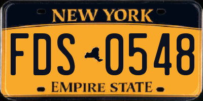 NY license plate FDS0548