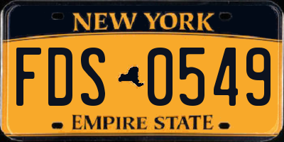 NY license plate FDS0549