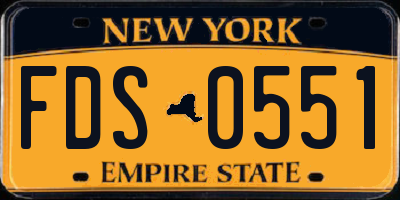 NY license plate FDS0551