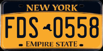NY license plate FDS0558