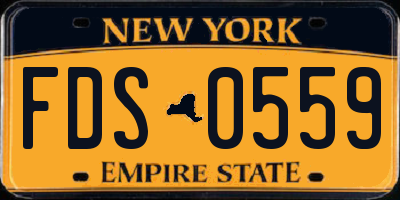 NY license plate FDS0559