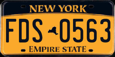 NY license plate FDS0563
