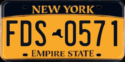 NY license plate FDS0571
