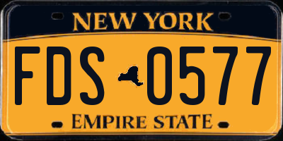 NY license plate FDS0577