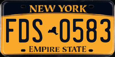 NY license plate FDS0583