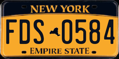 NY license plate FDS0584