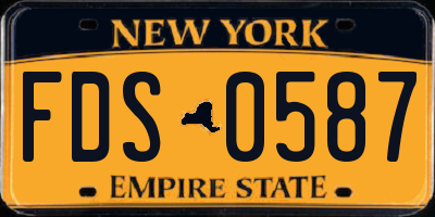 NY license plate FDS0587