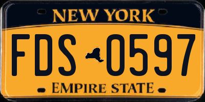 NY license plate FDS0597