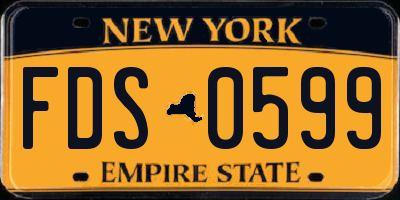 NY license plate FDS0599