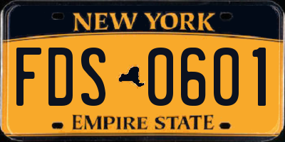 NY license plate FDS0601
