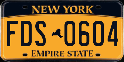 NY license plate FDS0604