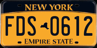 NY license plate FDS0612