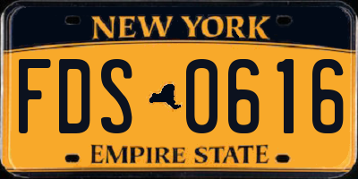 NY license plate FDS0616