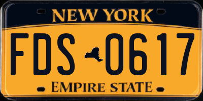 NY license plate FDS0617