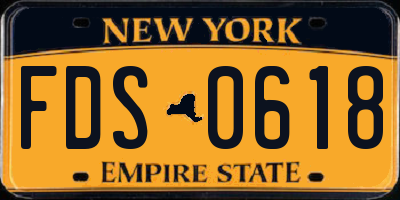 NY license plate FDS0618