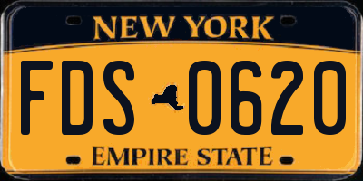 NY license plate FDS0620