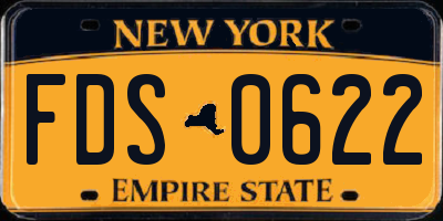 NY license plate FDS0622