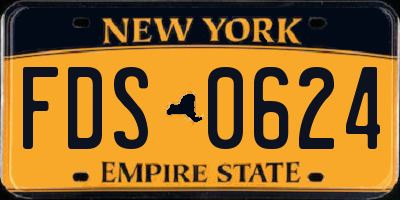 NY license plate FDS0624