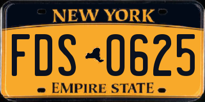 NY license plate FDS0625