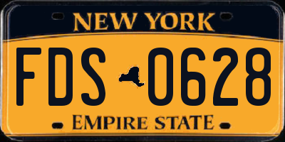 NY license plate FDS0628
