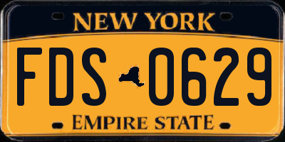 NY license plate FDS0629