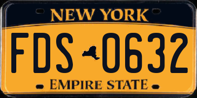 NY license plate FDS0632