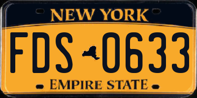 NY license plate FDS0633