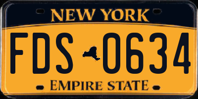 NY license plate FDS0634