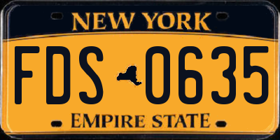 NY license plate FDS0635