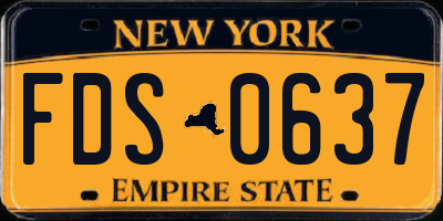 NY license plate FDS0637
