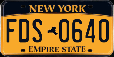 NY license plate FDS0640