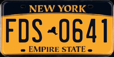 NY license plate FDS0641