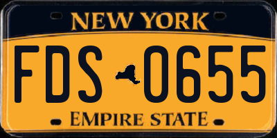 NY license plate FDS0655