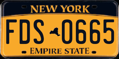 NY license plate FDS0665