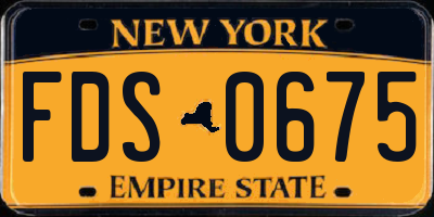 NY license plate FDS0675