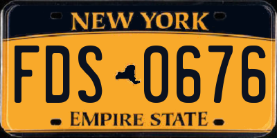 NY license plate FDS0676