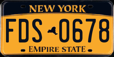NY license plate FDS0678