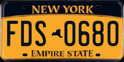 NY license plate FDS0680