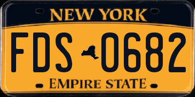 NY license plate FDS0682